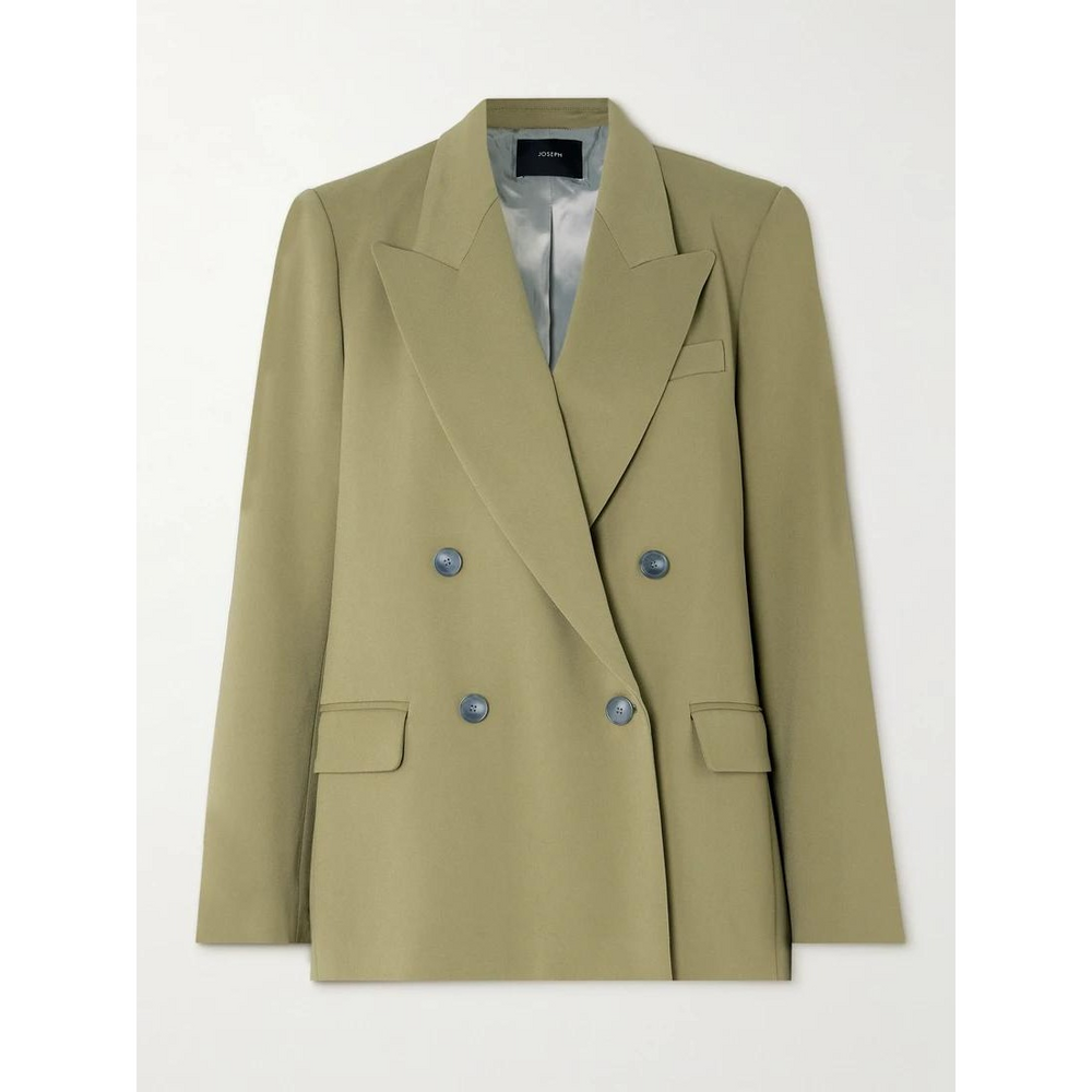 JOSEPH Jaden double-breasted cady blazer in Green